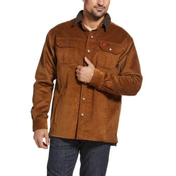 Ariat FR DuraStretch Sherpa-lined Corduroy Shirt Jacket Hnede | uXvgw35j