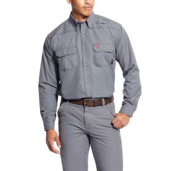 Ariat FR Featherlight Pracovná Shirt Gunmetal | Xt0Aafbw