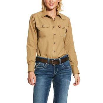 Ariat FR Featherlight Pracovná Shirt Hnedožltý | 5EevAbCb