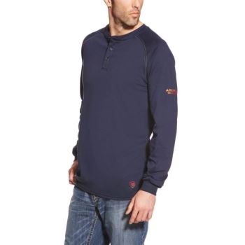 Ariat FR Henley Top Námornícka Modrá | AsAZDeSC