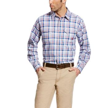 Ariat FR Karnes Snap Pracovná Shirt Modre Viacfarebný | 6OzMYC6S