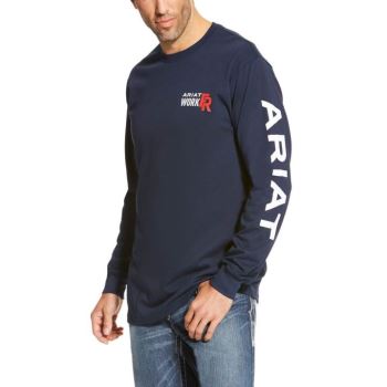 Ariat FR Logo T-Shirt Námornícka Modrá | fpRcmxgw