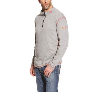Ariat FR Polartec 1/4 Zip Top Svetlo Siva | 0fLA0h5n