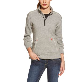 Ariat FR Polartec Fleece 1/4 Zip Top Siva | dyJeiFfo