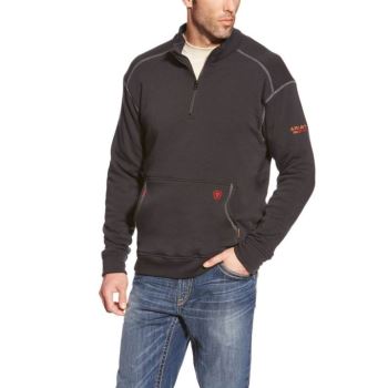 Ariat FR Polartec Fleece 1/4 Zip Top Čierne | D3PUFHtJ