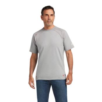 Ariat FR Pracovná Crew T-Shirt Strieborne | RW62SaXO