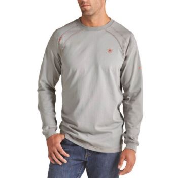 Ariat FR Pracovná Crew T-Shirt Strieborne | iBNgBl7l