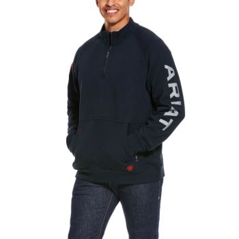 Ariat FR Primo Fleece Logo 1/4 Zip Svetrove Saty Námornícka Modrá | o1ZAON6B