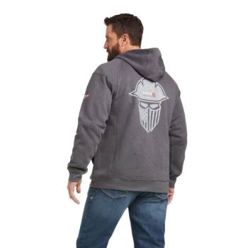 Ariat FR Rev Full Cover Flag Full Zip Hoodie Siva | zCsVNwv2