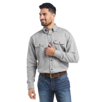 Ariat FR Solid Pracovná Shirt Strieborne | PiMoCwzJ