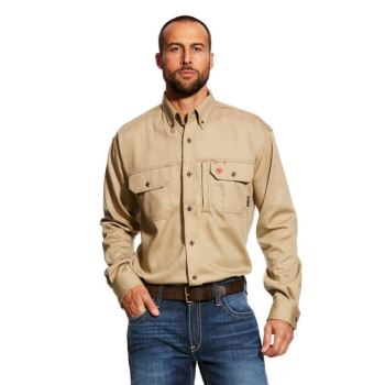 Ariat FR Solid Vent Pracovná Shirt Hnedožltý | goTERrvV