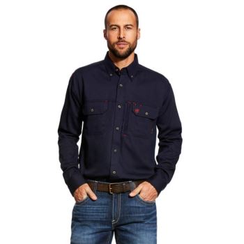 Ariat FR Solid Vent Pracovná Shirt Námornícka Modrá | kmY31KCr