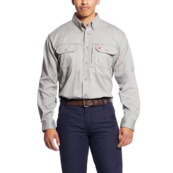 Ariat FR Solid Vent Pracovná Shirt Strieborne | EiZxgppD