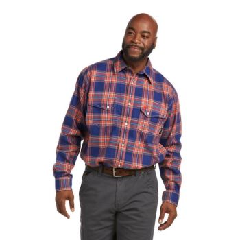 Ariat FR Swenson Snap Pracovná Shirt Modre Oranžové | EA1TpOxV