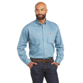 Ariat FR Vented Pracovná Shirt Siva Modre | wKU8AxKU