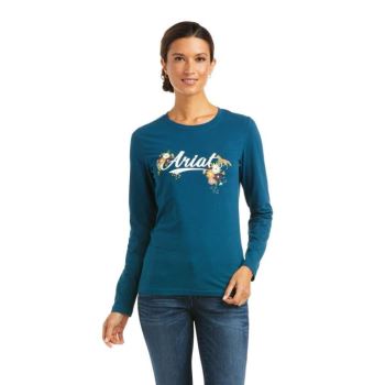 Ariat Flora Fauna Logo T-Shirt Tyrkysové | QfWESfZ8