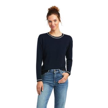 Ariat Floret Sweatshirt Námornícka Modrá | sUGP7CC2