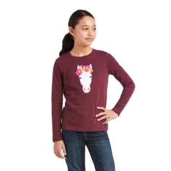 Ariat Flower Crown T-Shirt Windsor Wine | ycmJPv7O
