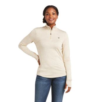 Ariat Gridwork 1/4 Zip Baselayer Raw Canvas | cmttE45A