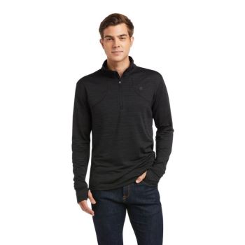 Ariat Gridwork 1/4 Zip Baselayer Čierne | uc3KDKKO