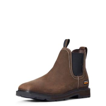 Ariat Groundbreaker Chelsea Siroke Topanky Square Spicou Nepremokave Steel Spicou Pracovná Boot Tmavo Hnede | t4ltE6OV