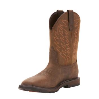 Ariat Groundbreaker Siroke Topanky Square Spicou Nepremokave Pracovná Boot Tmavo Hnede | DN19STKl