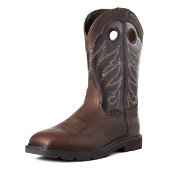 Ariat Groundwork Siroke Topanky Square Spicou Steel Spicou Pracovná Boot Hnede | 29a3WKAl