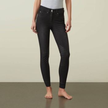 Ariat Halo B Denim Knee Patch Breech Čierne | c1vNldDB