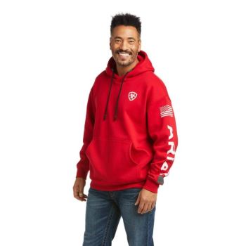 Ariat Imprint Hoodie Sweatshirt Červené Biele | sEiuMT3v