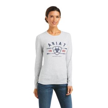Ariat Int'l Logo T-Shirt Siva | oKWOIS8m