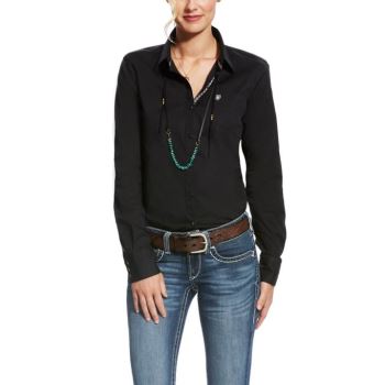 Ariat Kirby Stretch Shirt Čierne | V4BIb1pX