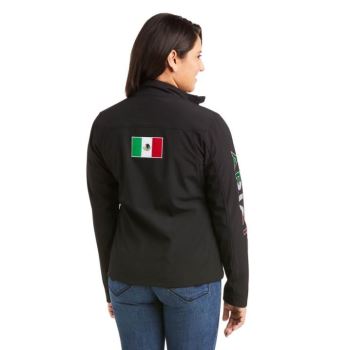 Ariat Klasické Team Softshell MEXICO Jacket Čierne | xlxNsgnX