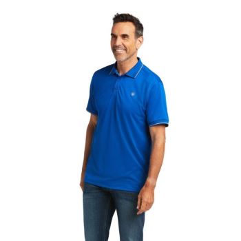Ariat Logo Fitted Polo Modre | bIH6JZQD