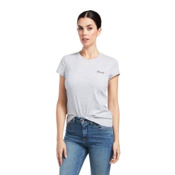 Ariat Logo Script T-Shirt Siva | skO9FHv3