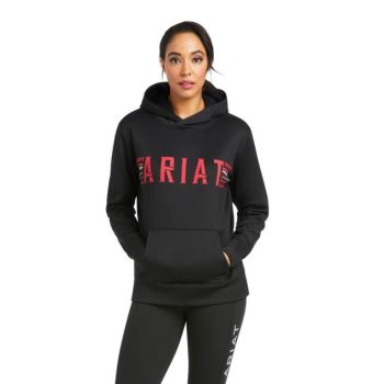 Ariat Logo Tek Hoodie Čierne | 6LqMqZP7
