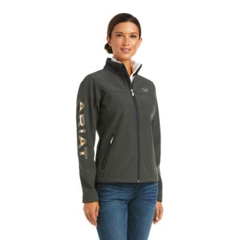 Ariat Pendleton New Team Softshell Jacket Tmavo Siva | QUm3Oa28