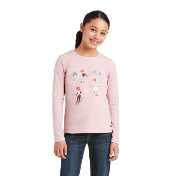 Ariat Powder Ponies T-Shirt Siva Ruzove | HS1OVGa8