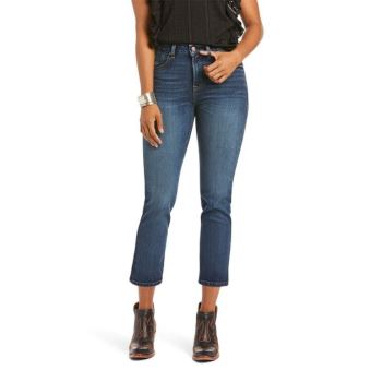 Ariat Premium High Rise Straight Crop Jean Modre Modre Svetlomodrá | 1KrFlVLu