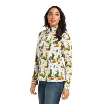 Ariat Printed Fleece 1/4 Zip Sweatshirt Cactus Scenery | u6tXrnRn