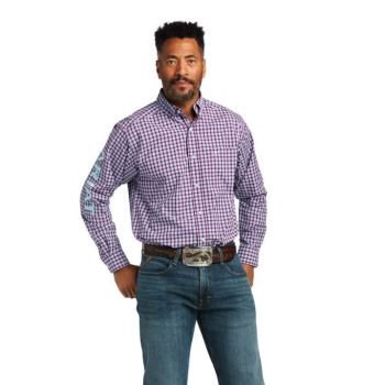 Ariat Pro Series Team Tundra Klasické Fit Shirt Kráľovská Modrá Nachový | VueHlFzs