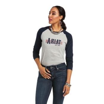 Ariat REAL Ariat Grafika Tee Siva | Zo9AyHNA