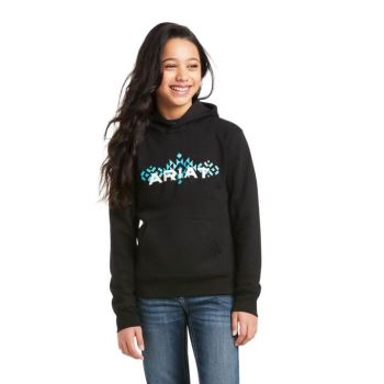 Ariat REAL Chest Logo Hoodie Čierne | nYiv6zmH