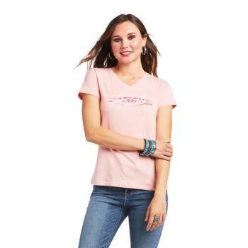 Ariat REAL Logo Script Klasické Fit Tee Ruzove | uEySSq7H