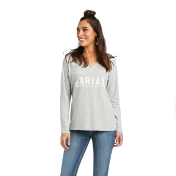 Ariat REAL Logo Tee Siva | 1vNYG6cc