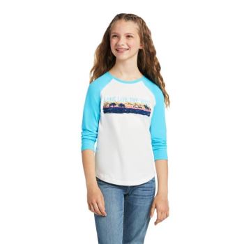 Ariat REAL Long Live Tee Cloud Dancer/Bachelor Button | Ceke0UPZ