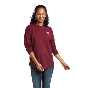 Ariat REAL OVERSIZE Tee Zinfandel | R0a8fhQ2