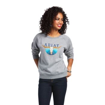Ariat REAL Pacific Steerhead Sweatshirt Siva | VcgS93ZF
