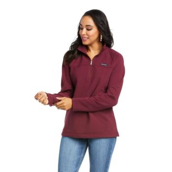 Ariat REAL Pohodlie 1/2 Zip Sweatshirt Windsor Wine | 45KsCY95