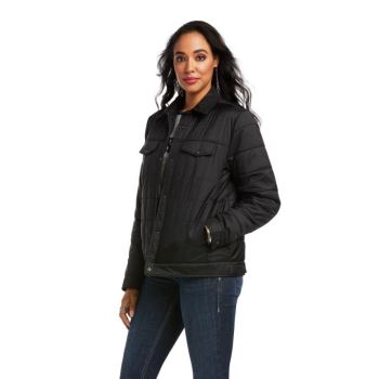 Ariat REAL Puffer Trucker Jacket Čierne | xKyHie5Y