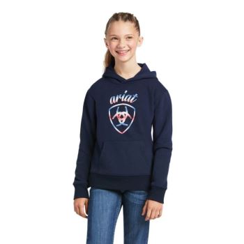 Ariat REAL Serape Logo Hoodie Námornícka Modrá | WEGXT6ZL